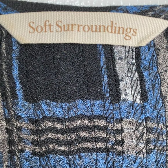 Soft Surroundings Womens Multicolor Plaid Tunic Top with Beading M Boho Party - Picture 4 of 12